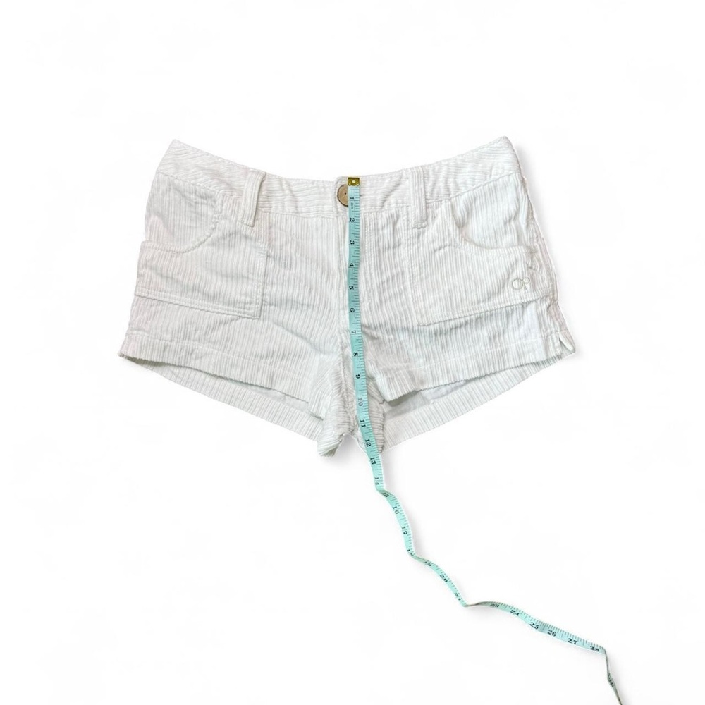 Women's White Corduroy Shorts - Picture 3 of 5